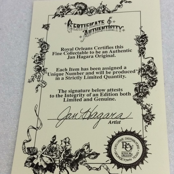 FINAL SALE PRICE 135 Piece Jan Hagara Hang Tags, Gift Tags, COA’s + - Picture 3 of 12